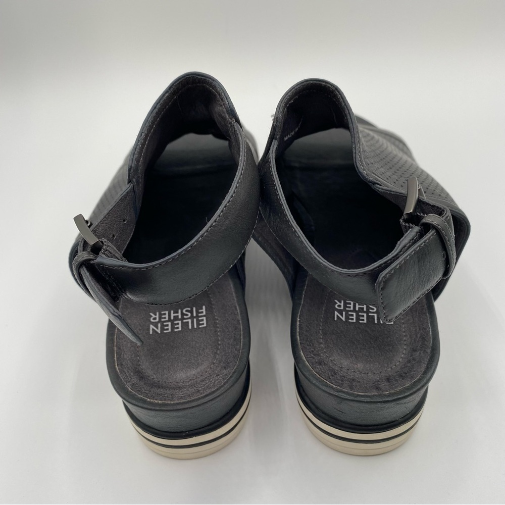 EILEEN FISHER Sport Platform Sandal Sz 7 Charcoal Gray - Picture 4 of 14